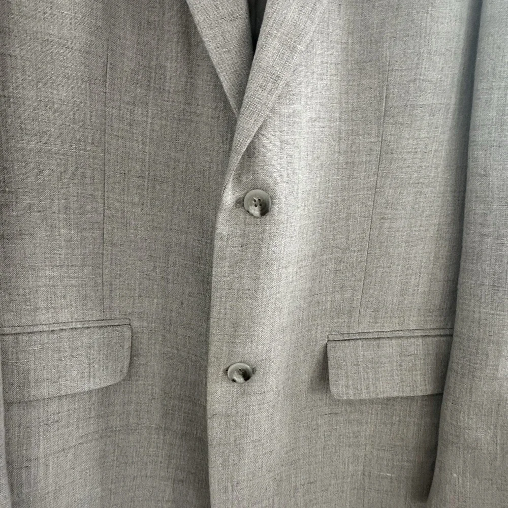 John Ashford Old Money Preppy Linen Blend Sport Coat Blazer‎ Mens 42L Beige Work
